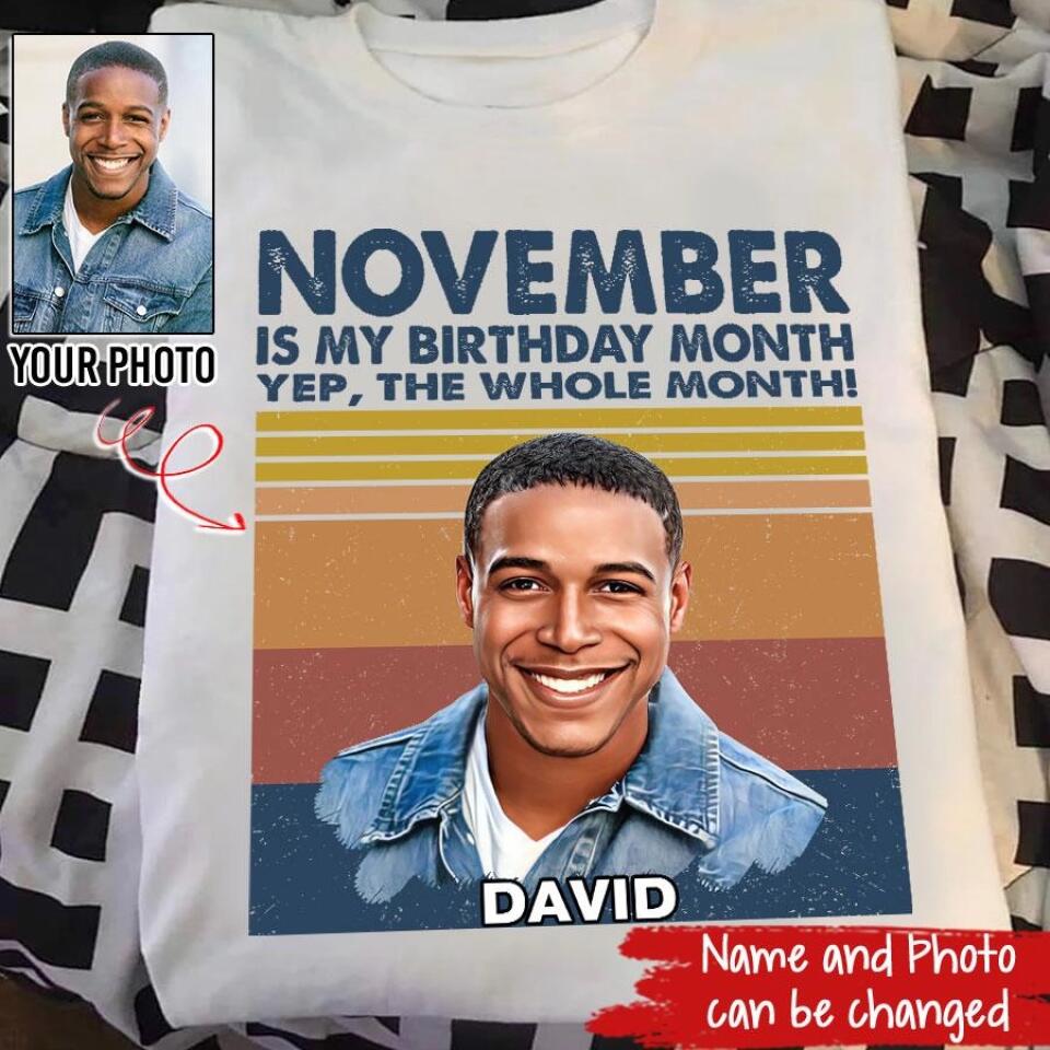 November Birthday Shirt, Custom Birthday Shirt, A Black King Was Born In November, November Birthday Shirts For Man, November Birthday Gifts