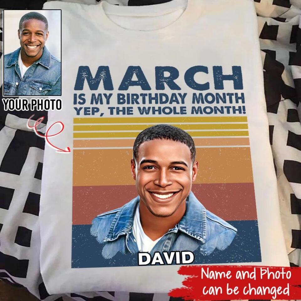 March Birthday Shirt, Custom Birthday Shirt, A Black King Was Born In March, March Birthday Shirts For Man, March Birthday Gifts