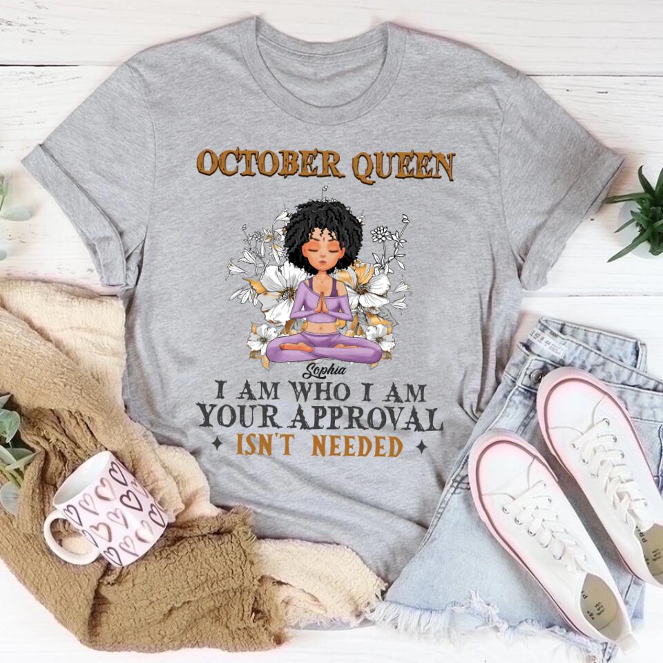 October Birthday Shirt, Custom Birthday Shirt, Queens are Born In October, October Birthday Shirts For Woman, October Birthday Gifts, Birthday Gifts For Yoga Lovers