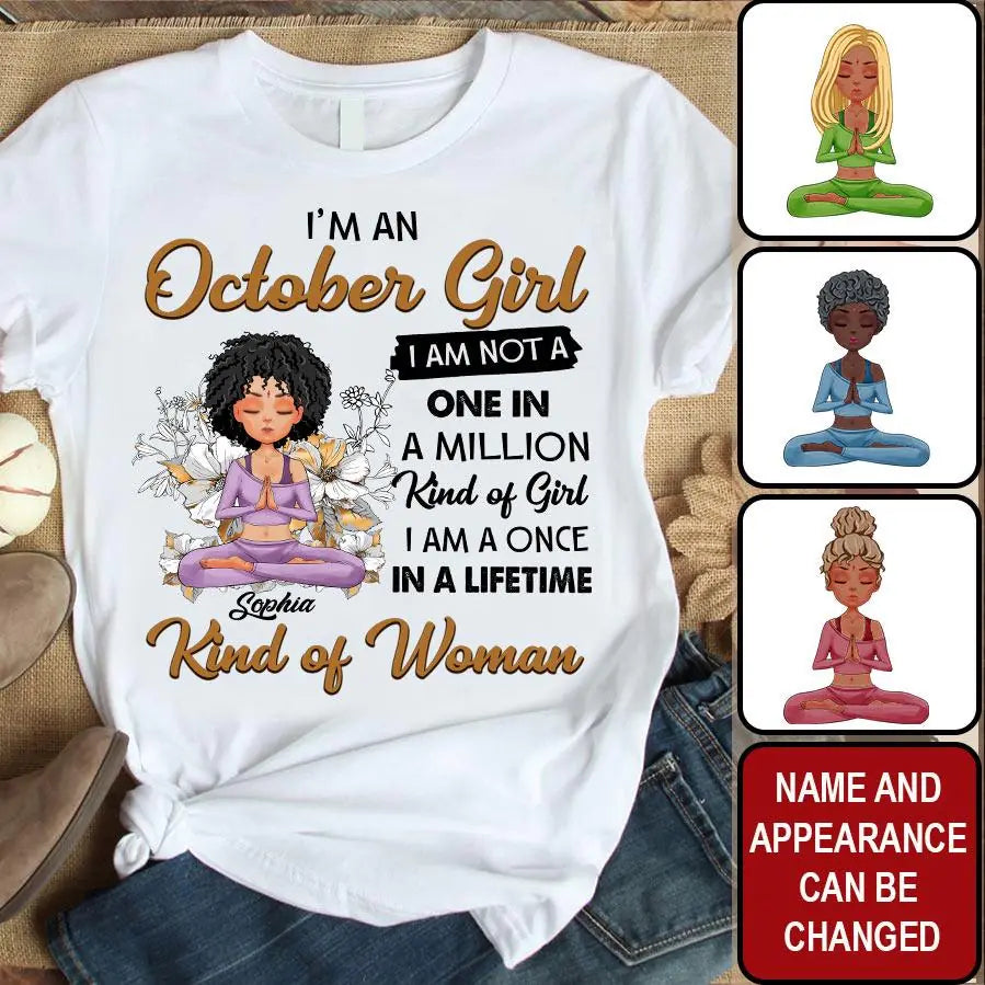 October Birthday Shirt, Custom Birthday Shirt, Queens are Born In October, October Birthday Shirts For Woman, October Birthday Gifts, Birthday Gifts For Yoga Lovers