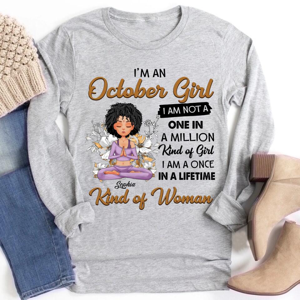 October Birthday Shirt, Custom Birthday Shirt, Queens are Born In October, October Birthday Shirts For Woman, October Birthday Gifts, Birthday Gifts For Yoga Lovers