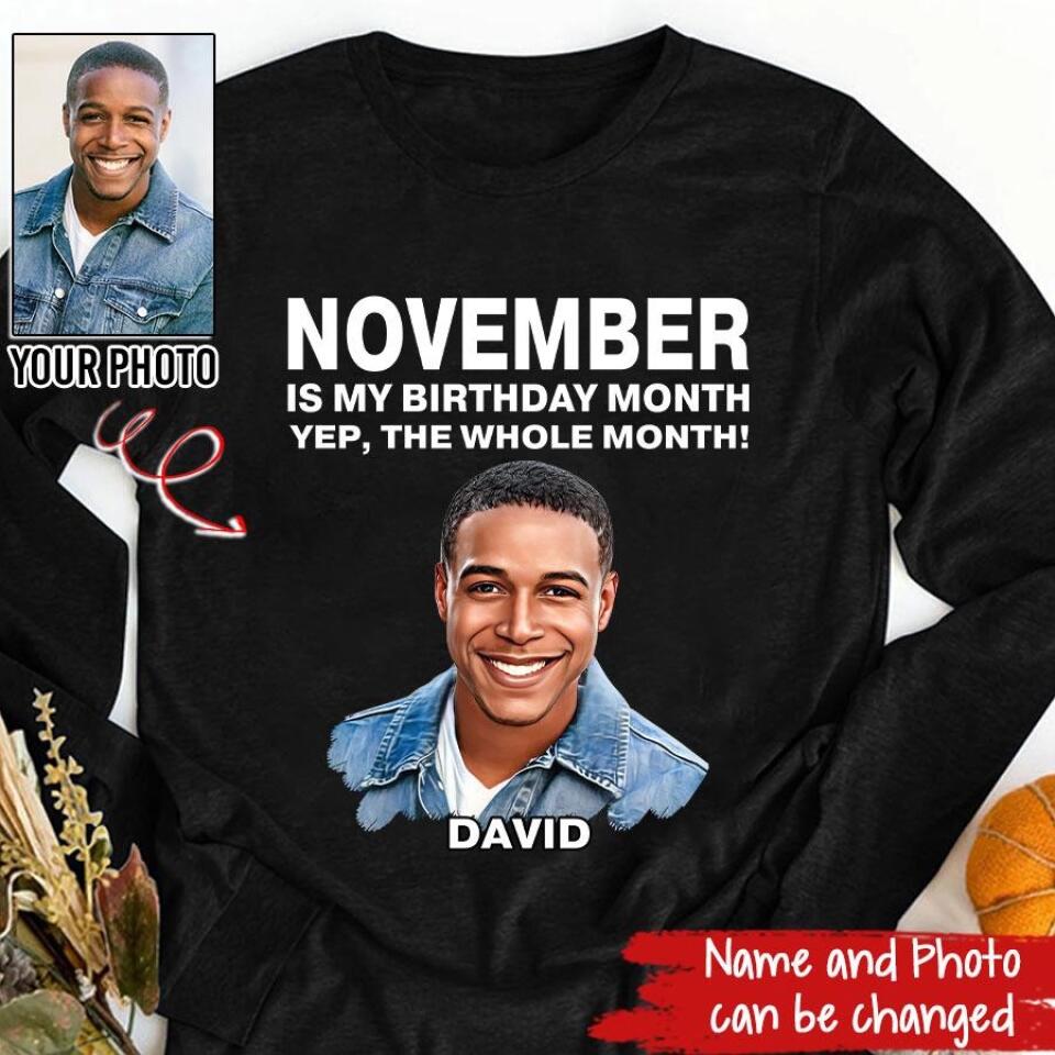 November Birthday Shirt, Custom Birthday Shirt, A Black King was born in November, November Birthday Shirts For Man