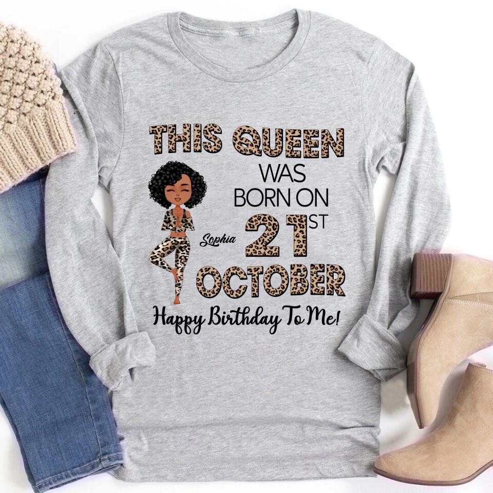 October Birthday Shirt, Custom Birthday Shirt, Queens are Born In October, October Birthday Shirts For Woman, October Birthday Gifts, Birthday Gifts For Yoga Lovers