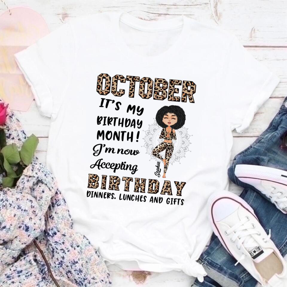 October Birthday Shirt, Custom Birthday Shirt, Queens are Born In October, October Birthday Shirts For Woman, October Birthday Gifts, Birthday Gifts For Yoga Lovers