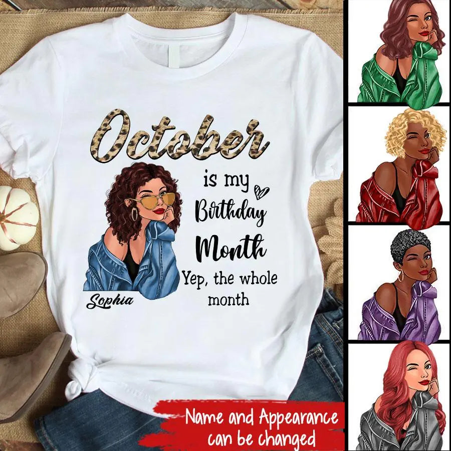 October Birthday Shirt, Custom Birthday Shirt, Queens are Born In October, October Birthday Shirts For Woman, October Birthday Gifts