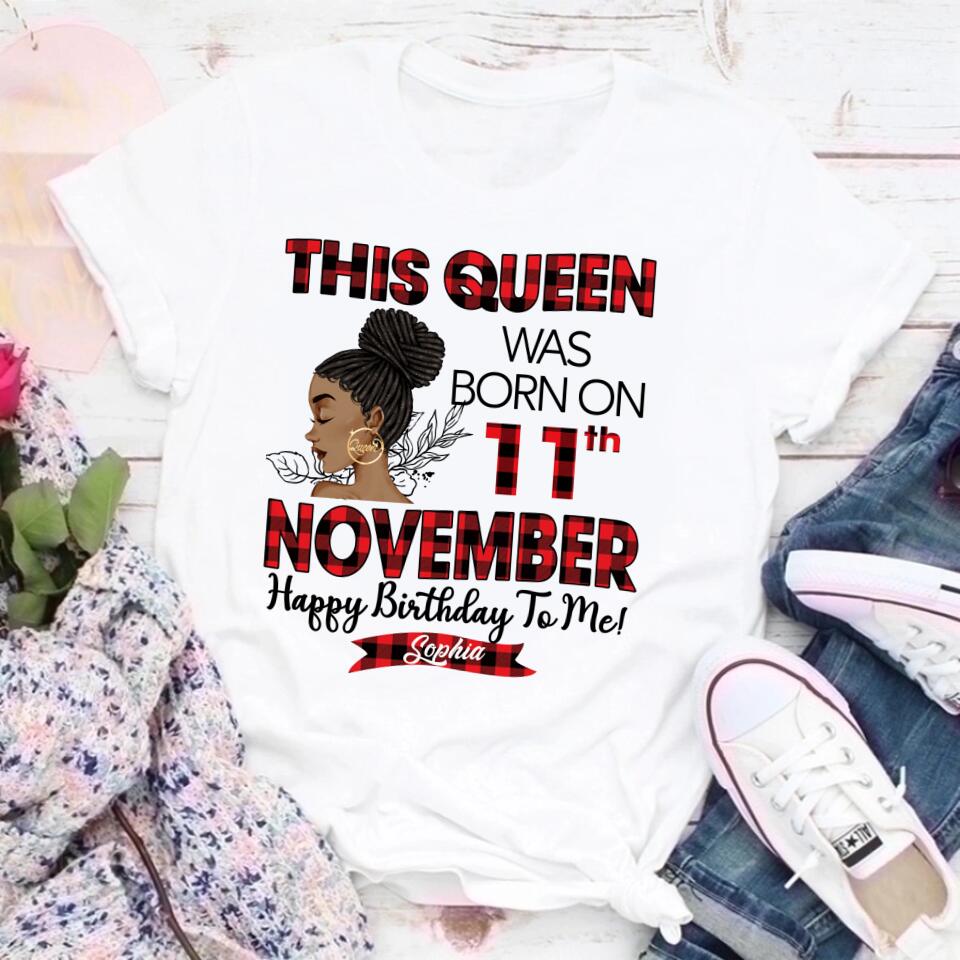Custom November Birthday Shirt For Woman, Queens Are Born In November Gifts, Melanin Afro Woman Shirt, Black Girl Tee, Afro Queen Gift