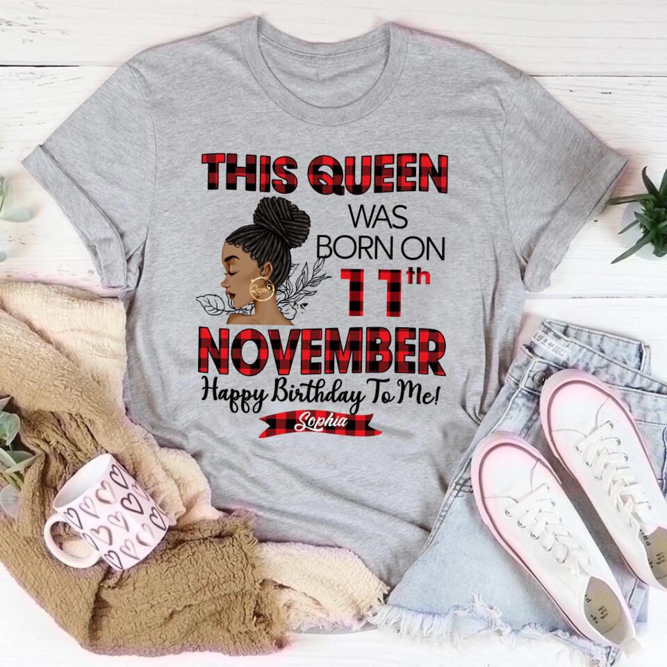 Custom November Birthday Shirt For Woman, Queens Are Born In November Gifts, Melanin Afro Woman Shirt, Black Girl Tee, Afro Queen Gift