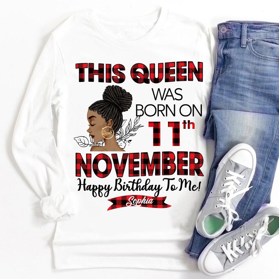 Custom November Birthday Shirt For Woman, Queens Are Born In November Gifts, Melanin Afro Woman Shirt, Black Girl Tee, Afro Queen Gift