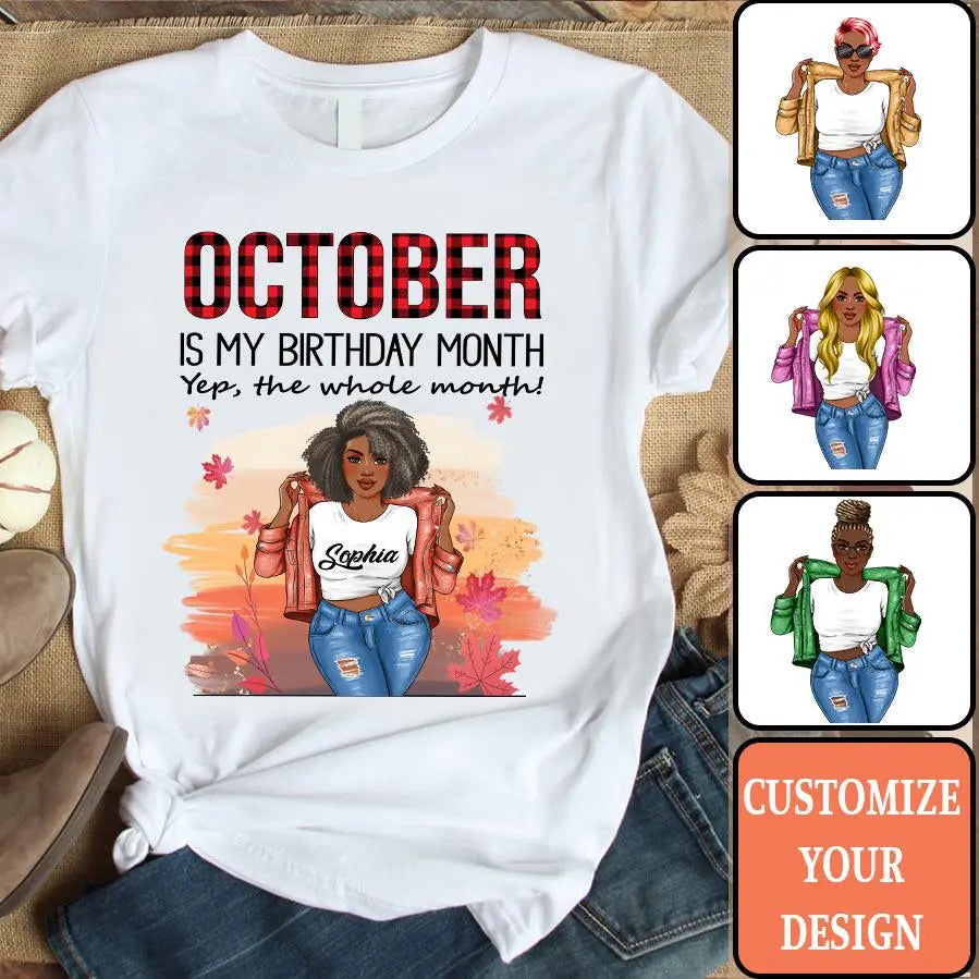 October Birthday Shirt, Custom Birthday Shirt, Queens are Born In October, October Birthday Shirts For Woman, October Birthday Gifts