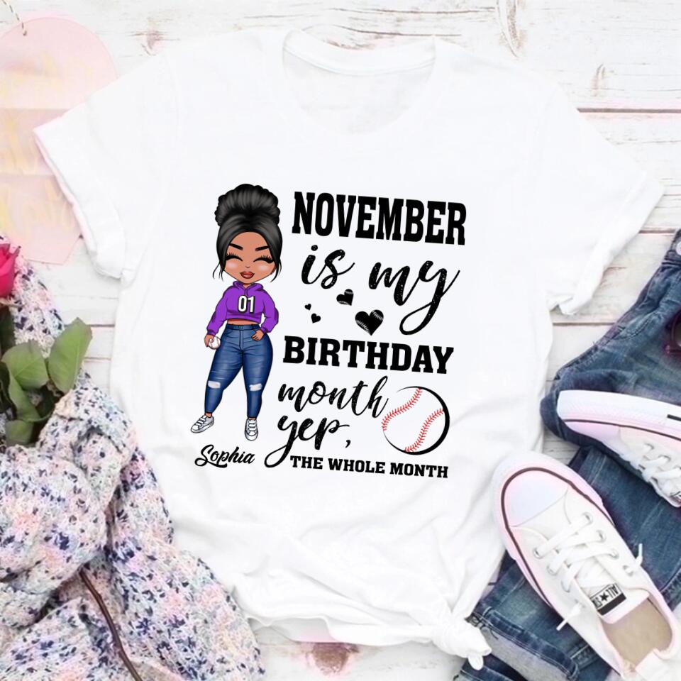 Custom November Birthday Shirt For Woman, Queens Are Born In November Gifts, Melanin Afro Woman Shirt, Black Girl Tee, Afro Queen Gift