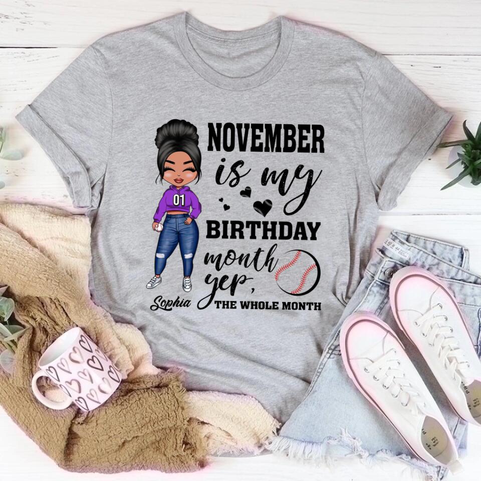 Custom November Birthday Shirt For Woman, Queens Are Born In November Gifts, Melanin Afro Woman Shirt, Black Girl Tee, Afro Queen Gift