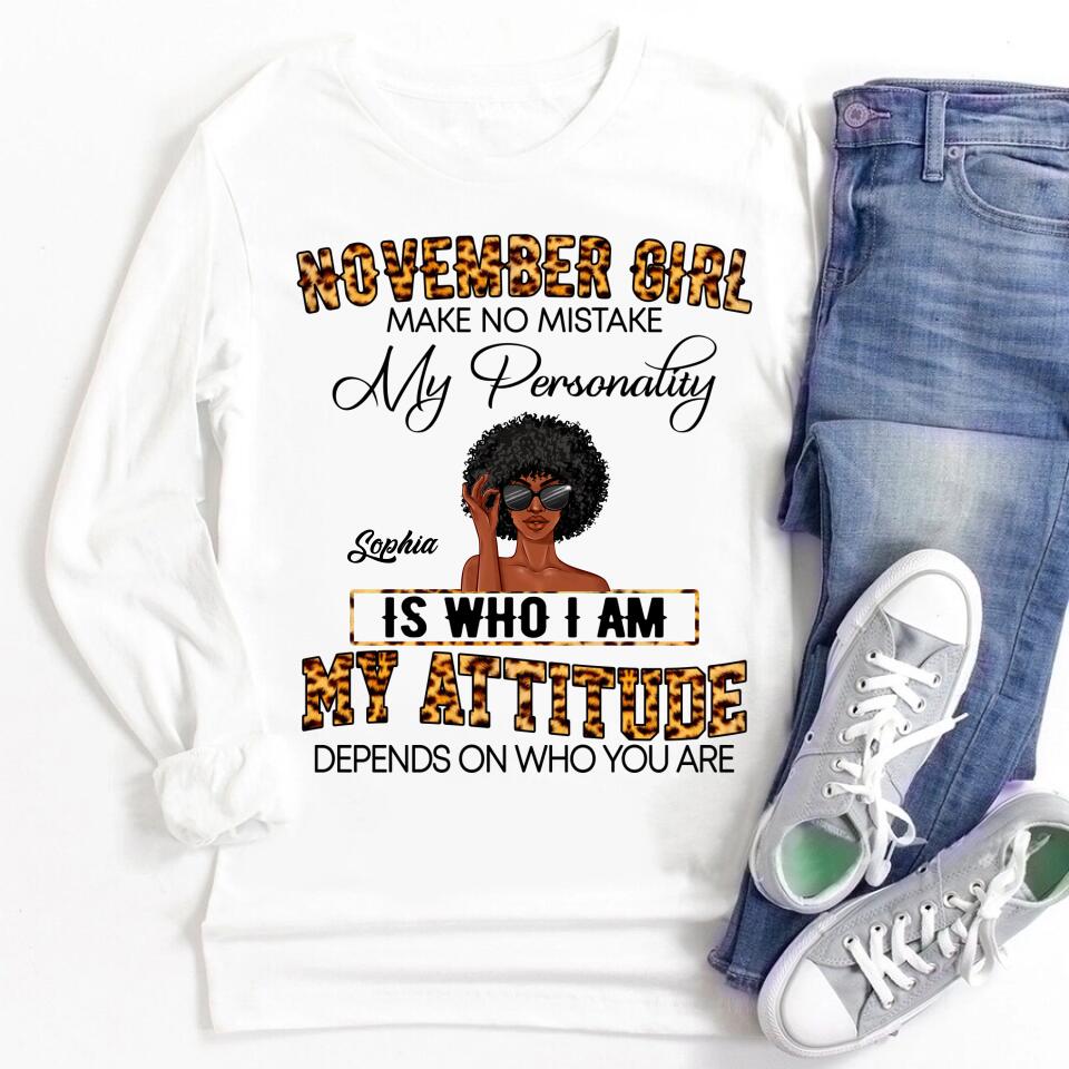 Custom November Birthday Shirt For Woman, Queens Are Born In November Gifts, Melanin Afro Woman Shirt, Black Girl Tee, Afro Queen Gift