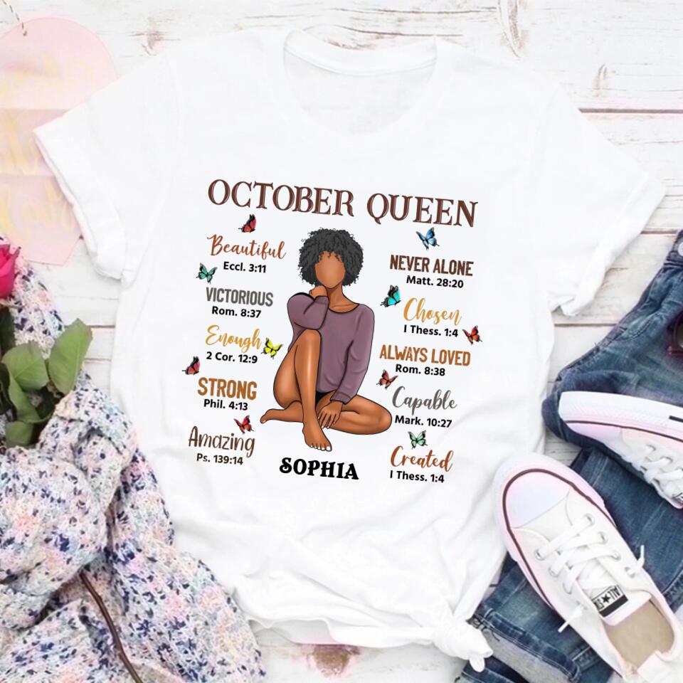 October Birthday Shirt, Custom Birthday Shirt, Queens are Born In October, October Birthday Shirts For Woman, October Birthday Gifts
