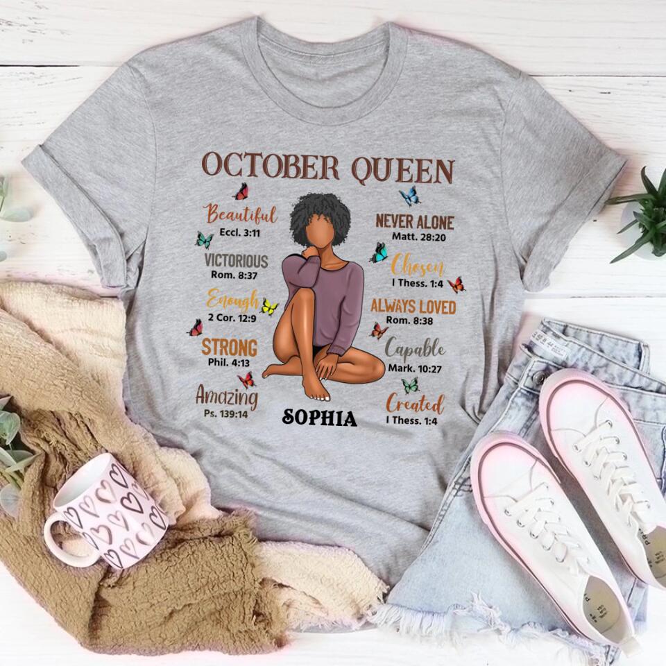 October Birthday Shirt, Custom Birthday Shirt, Queens are Born In October, October Birthday Shirts For Woman, October Birthday Gifts