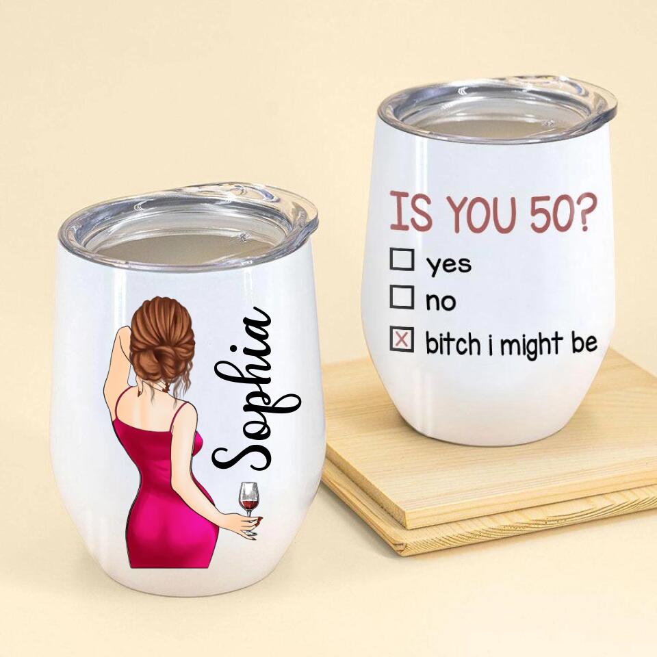 Personalized 50th Birthday Gifts, Fifty Tumbler, Personalized Wine Tumbler - 1972 50th Birthday Wine Tumbler, 50th Gift Ideas For Her