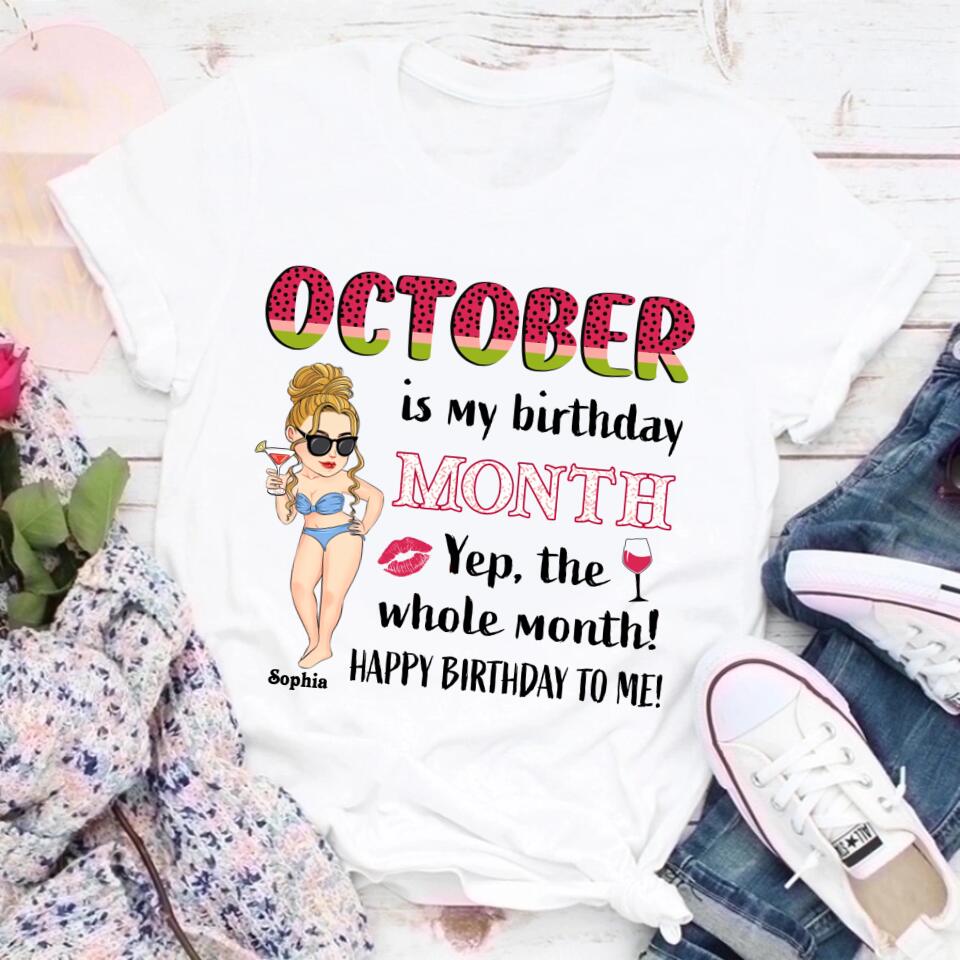 October Birthday Shirt, Custom Birthday Shirt, Queens are Born In October, October Birthday Shirts For Woman, October Birthday Gifts