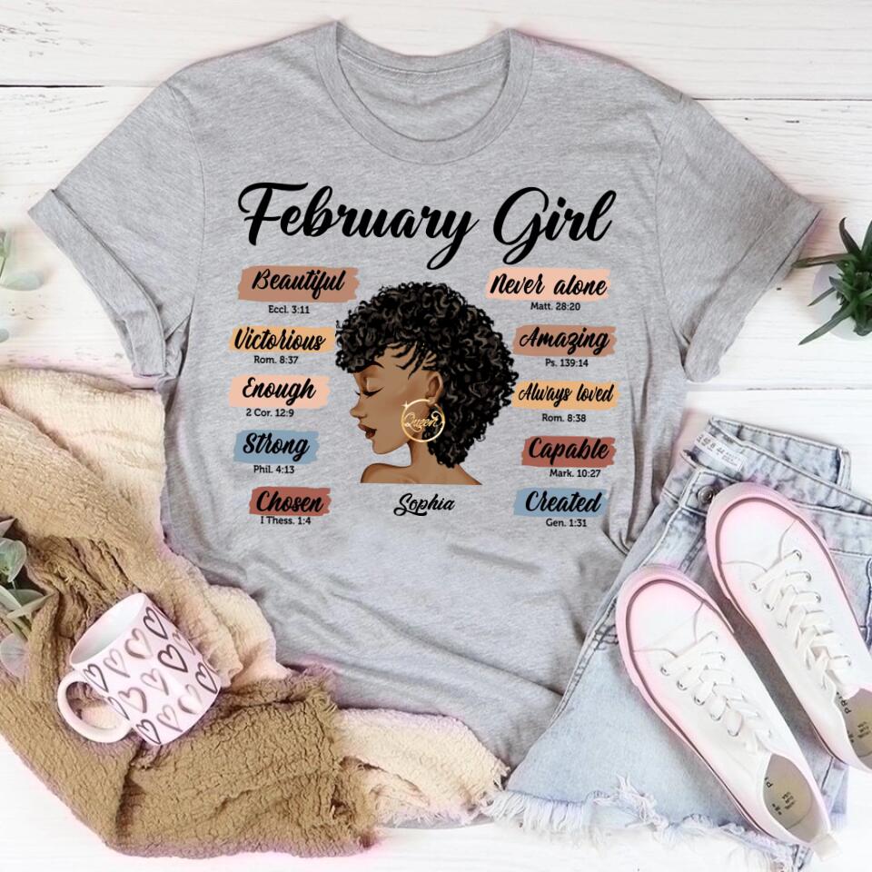 February Birthday Shirt, Custom Birthday Shirt, Queens are Born In February, February Birthday Shirts For Woman, February Birthday Gifts