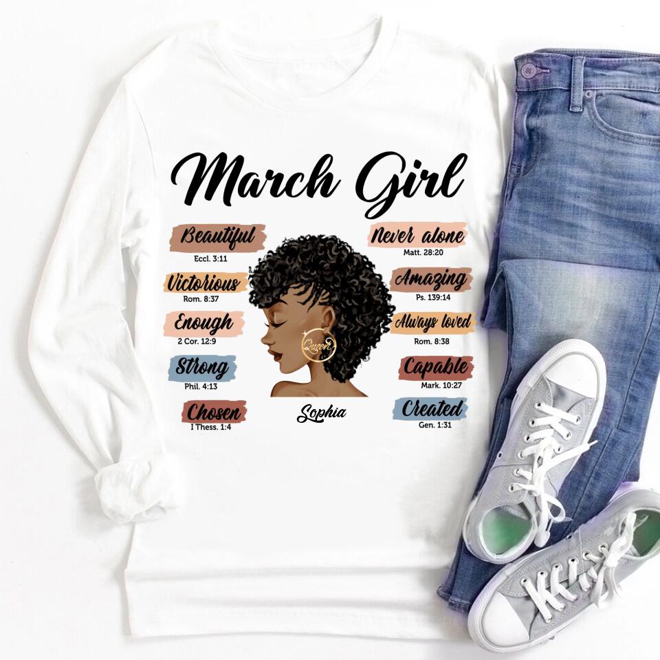 March Birthday Shirt, Custom Birthday Shirt, Queens are Born In March, March Birthday Shirts For Woman, March Birthday Gifts