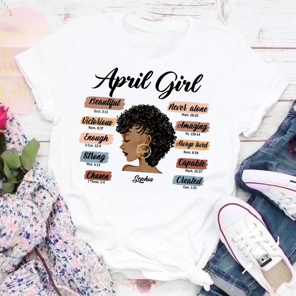 April Birthday Shirt, Custom Birthday Shirt, Queens are Born In April, April Birthday Shirts For Woman, April Birthday Gifts