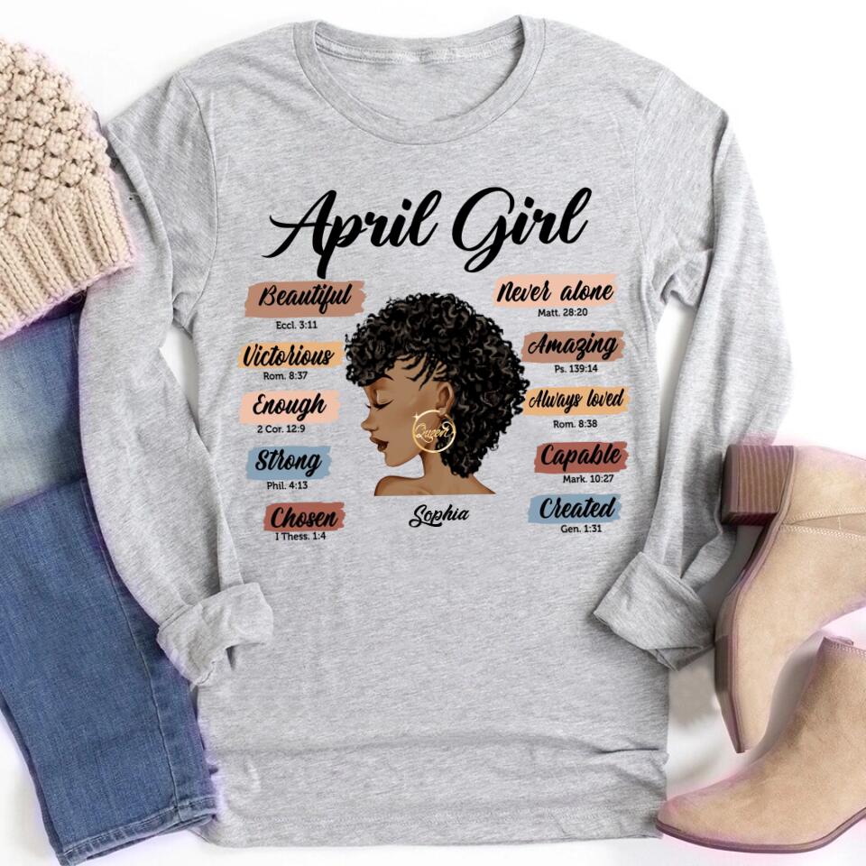April Birthday Shirt, Custom Birthday Shirt, Queens are Born In April, April Birthday Shirts For Woman, April Birthday Gifts
