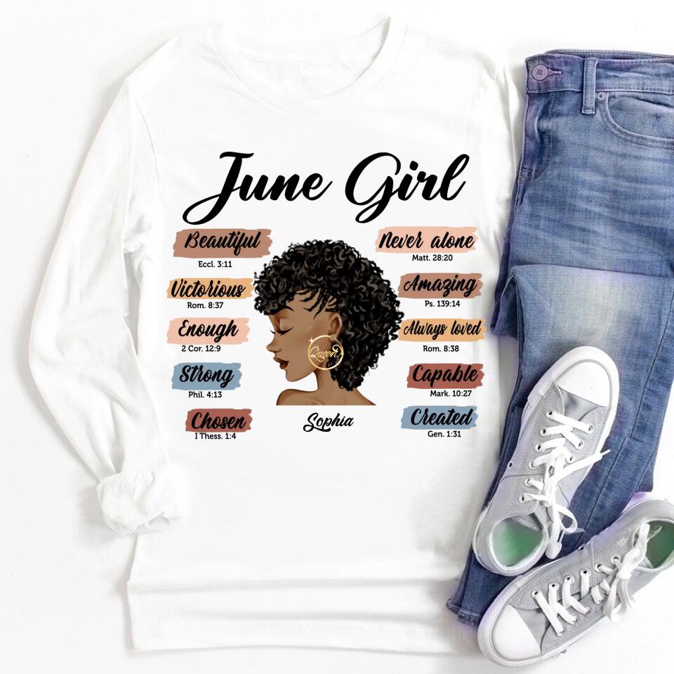 June Birthday Shirt, Custom Birthday Shirt, Queens are Born In June, June Birthday Shirts For Woman, June Birthday Gifts