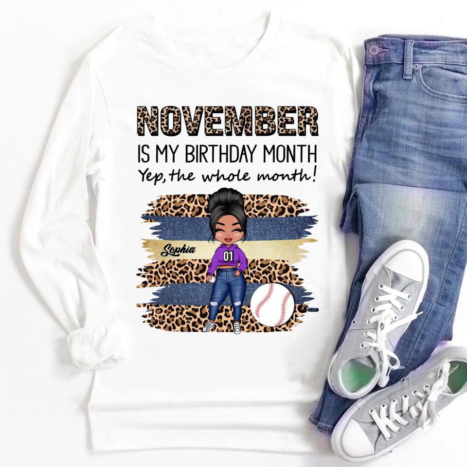 Custom November Birthday Shirt For Woman, Queens Are Born In November Gifts, Melanin Afro Woman Shirt, Black Girl Tee, Afro Queen Gift
