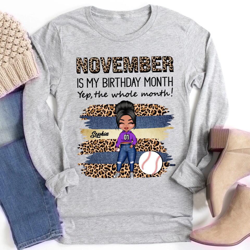 Custom November Birthday Shirt For Woman, Queens Are Born In November Gifts, Melanin Afro Woman Shirt, Black Girl Tee, Afro Queen Gift