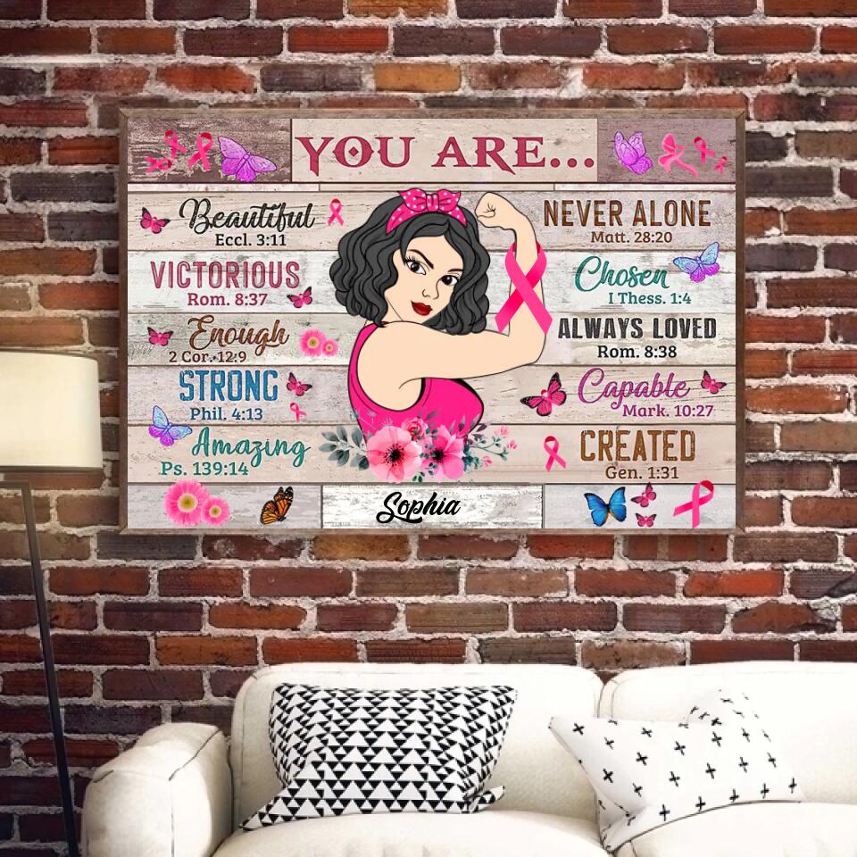 Custom You are Beautiful Poster, Custom Breast Cancer Awareness Poster, Breast Cancer Supporter Poster