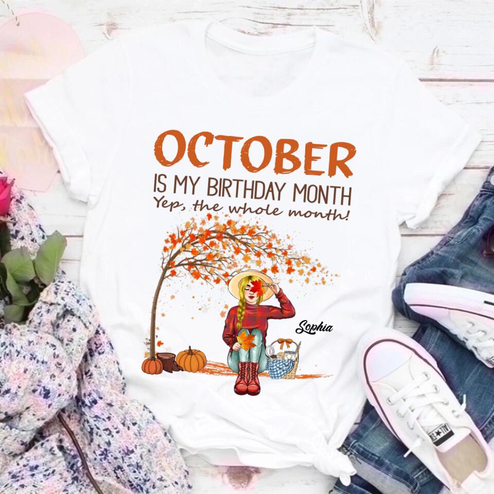 October Birthday Shirt, Custom Birthday Shirt, Queens are Born In October, October Birthday Shirts For Woman, October Birthday Gifts, Fall Season