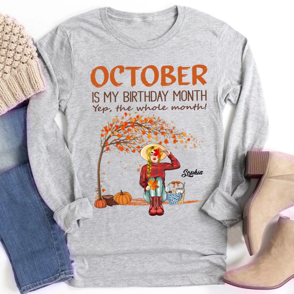 October Birthday Shirt, Custom Birthday Shirt, Queens are Born In October, October Birthday Shirts For Woman, October Birthday Gifts, Fall Season