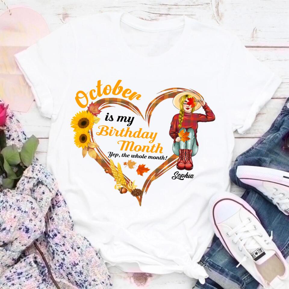 October Birthday Shirt, Custom Birthday Shirt, Queens are Born In October, October Birthday Shirts For Woman, October Birthday Gifts, Fall Season