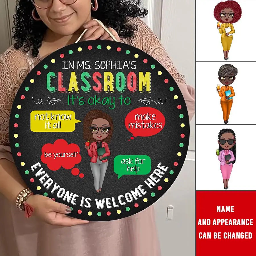 Welcome To My Classroom, Personalized Round Wood Sign, Back To School, Decor, Door Sign Gift For Classroom, Teacher, Students