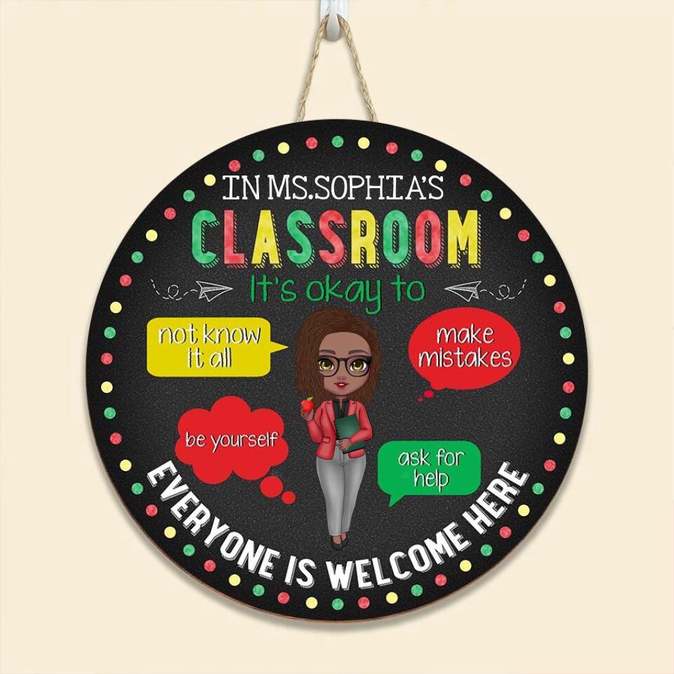 Welcome To My Classroom, Personalized Round Wood Sign, Back To School, Decor, Door Sign Gift For Classroom, Teacher, Students