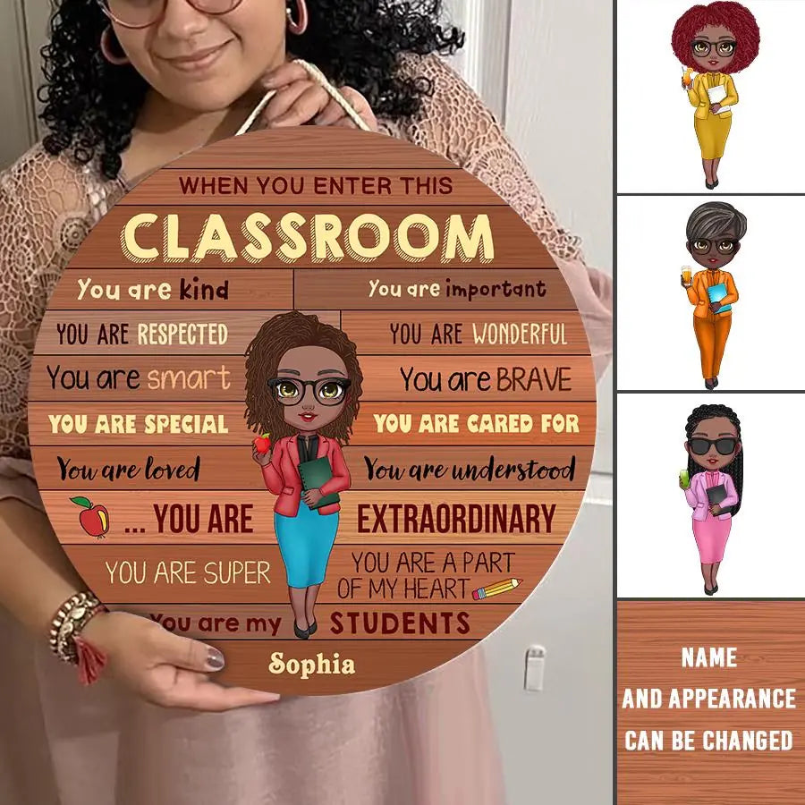 Welcome To My Classroom, Personalized Round Wood Sign, Back To School, Decor, Door Sign Gift For Classroom, Teacher, Students