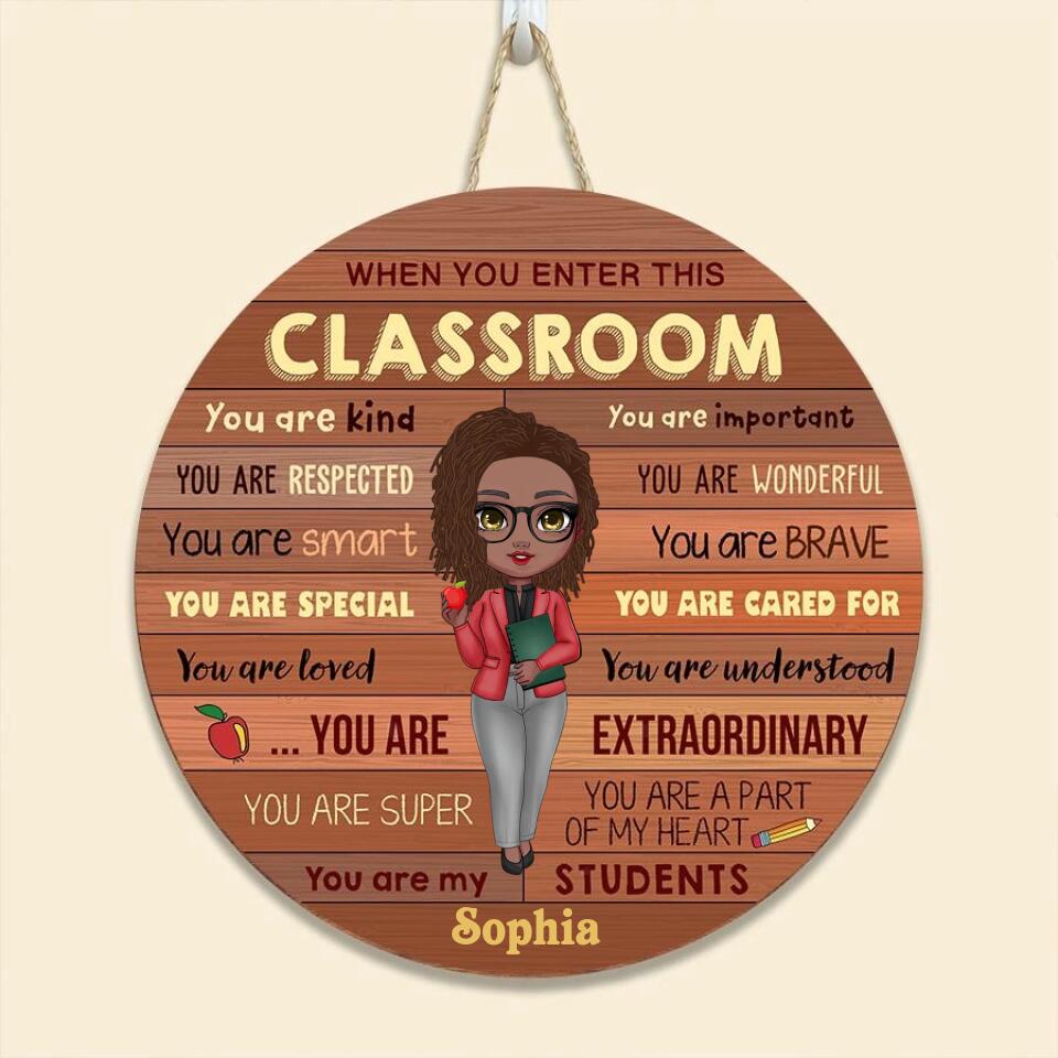 Welcome To My Classroom, Personalized Round Wood Sign, Back To School, Decor, Door Sign Gift For Classroom, Teacher, Students