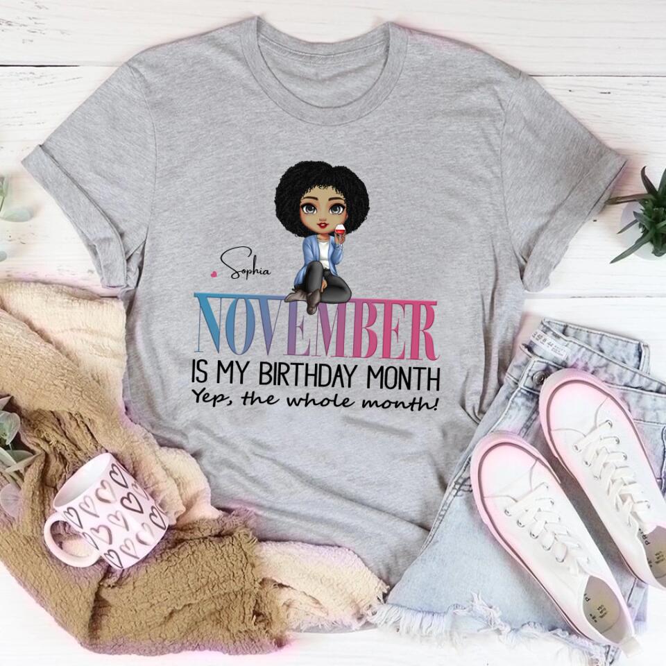 November Birthday Shirt, Custom Birthday Shirt, Queens are Born In November , November  Birthday Shirts For Woman, November Birthday Gifts