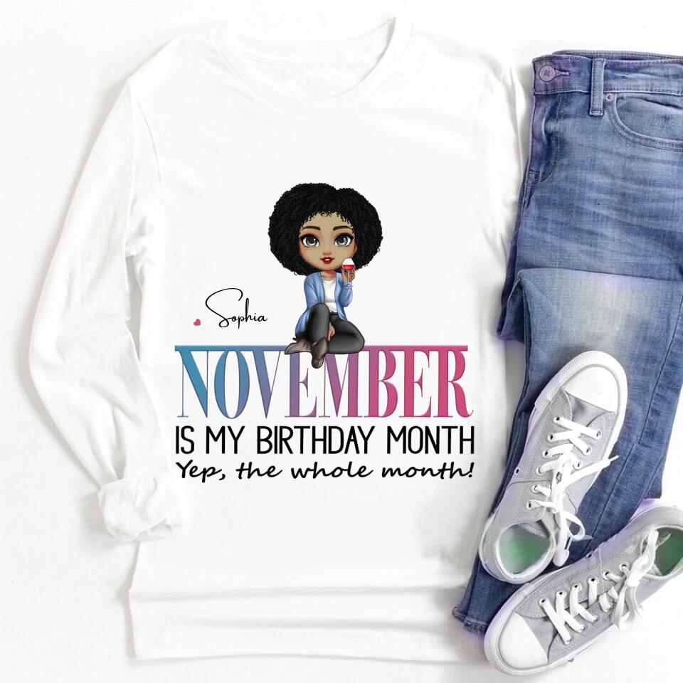 November Birthday Shirt, Custom Birthday Shirt, Queens are Born In November , November  Birthday Shirts For Woman, November Birthday Gifts
