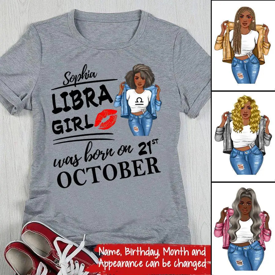 Custom Birthday Shirt, Libra Zodiac t shirt, Libra Birthday shirt, Libra t shirts for ladies, Libra queen t shirt, Libra Queen Birthday shirt