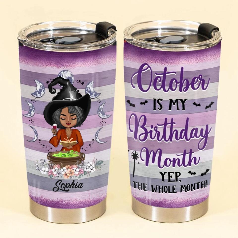 Personalized Tumblers, Birthday Tumbler, Birthdays In October, October Birthday Gifts For Her