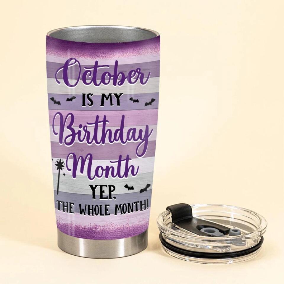 Personalized Tumblers, Birthday Tumbler, Birthdays In October, October Birthday Gifts For Her