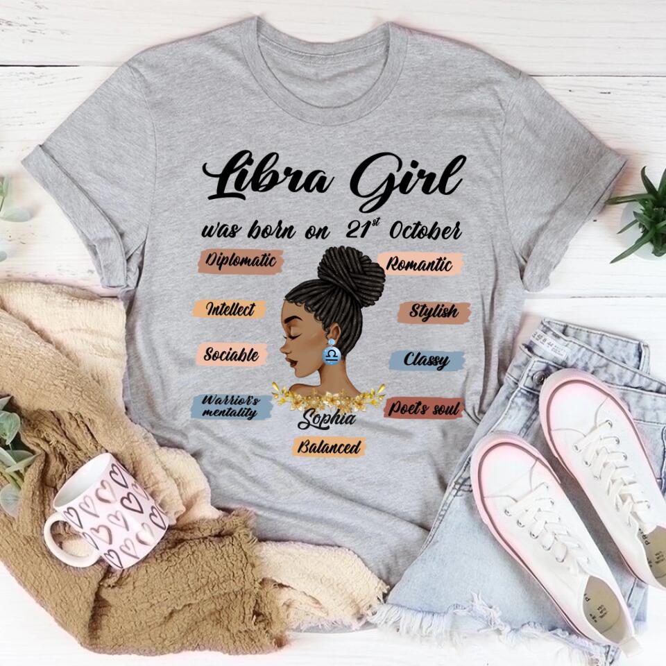 Custom Birthday Shirt, Libra Zodiac t shirt, Libra Birthday shirt, Libra t shirts for ladies, Libra queen t shirt, Libra Queen Birthday shirt