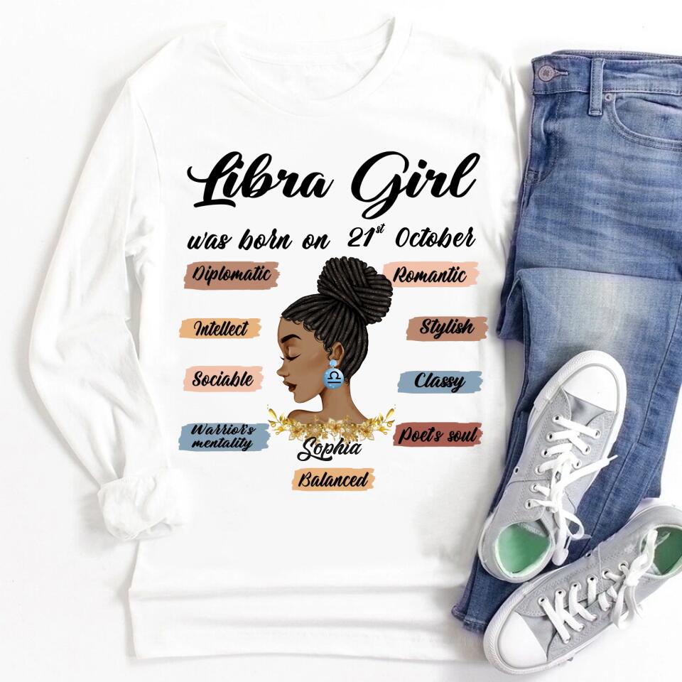 Custom Birthday Shirt, Libra Zodiac t shirt, Libra Birthday shirt, Libra t shirts for ladies, Libra queen t shirt, Libra Queen Birthday shirt