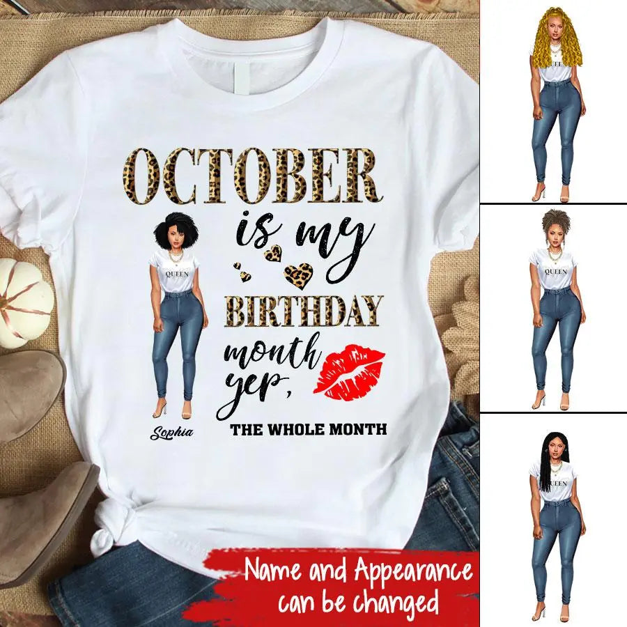 October Birthday Shirt, Custom Birthday Shirt, Queens are Born In October, October Birthday Shirts For Woman, October Birthday Gifts