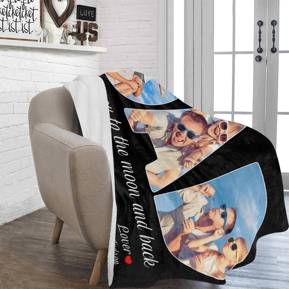 Custom Blanket with Photo Gifts for Dad,Personalized Blanket Father's Day from Daughter Son,Customized Photo Collage Fathers Blankets Husband