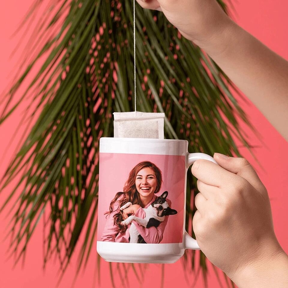 Photo Coffee Mug Personalized - Large Custom Valentines Day Mug - UPLOAD ANY PICTURE, LOGO, TEXT