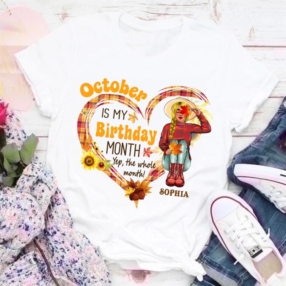 October Birthday Shirt, Custom Birthday Shirt, Queens are Born In October, October Birthday Shirts For Woman, October Birthday Gifts