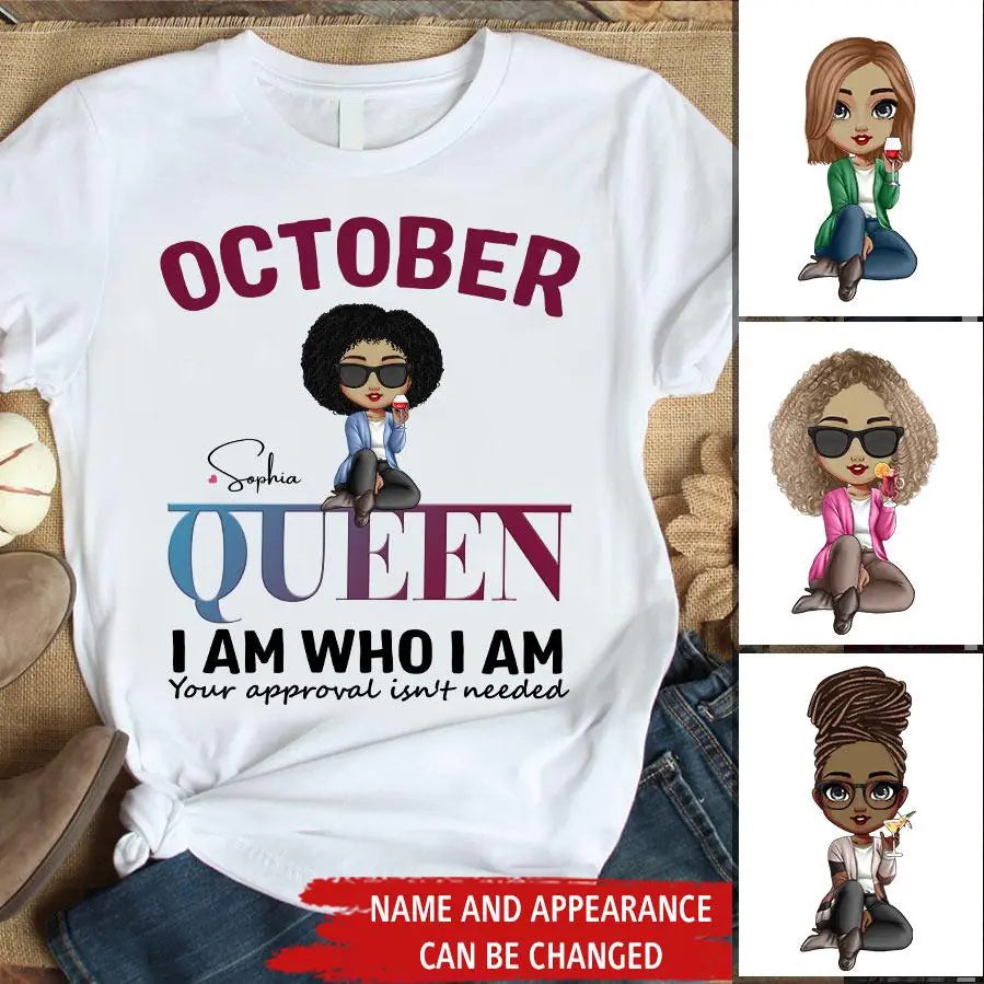 October Birthday Shirt, Custom Birthday Shirt, Queens are Born In October, October Birthday Shirts For Woman, October Birthday Gifts