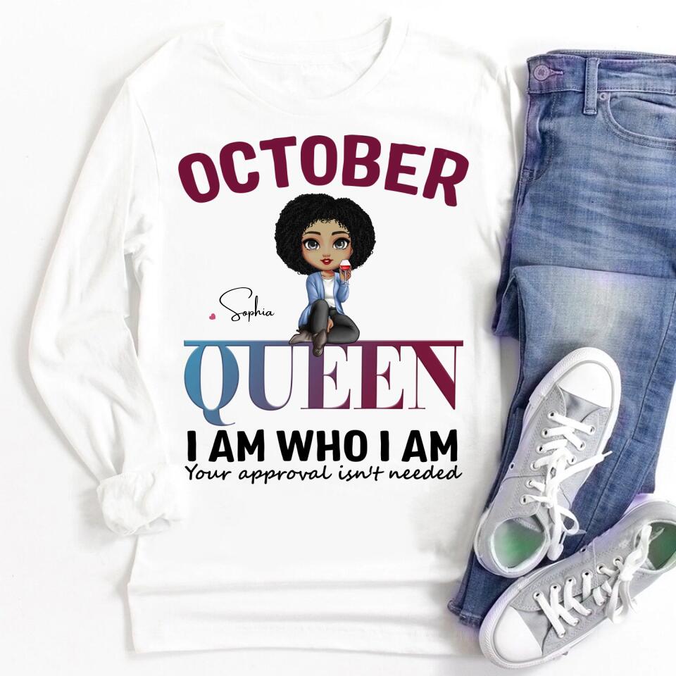 October Birthday Shirt, Custom Birthday Shirt, Queens are Born In October, October Birthday Shirts For Woman, October Birthday Gifts