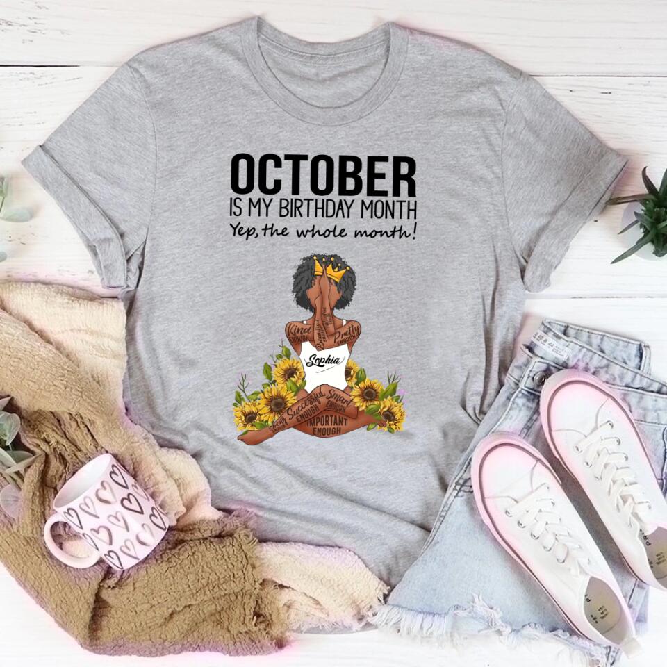 October Birthday Shirt, Custom Birthday Shirt, Queens are Born In October, October Birthday Shirts For Woman, October Birthday Gifts