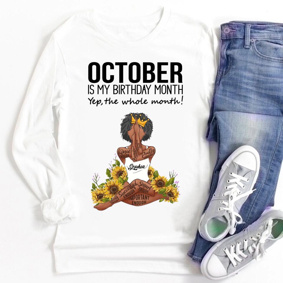 October Birthday Shirt, Custom Birthday Shirt, Queens are Born In October, October Birthday Shirts For Woman, October Birthday Gifts